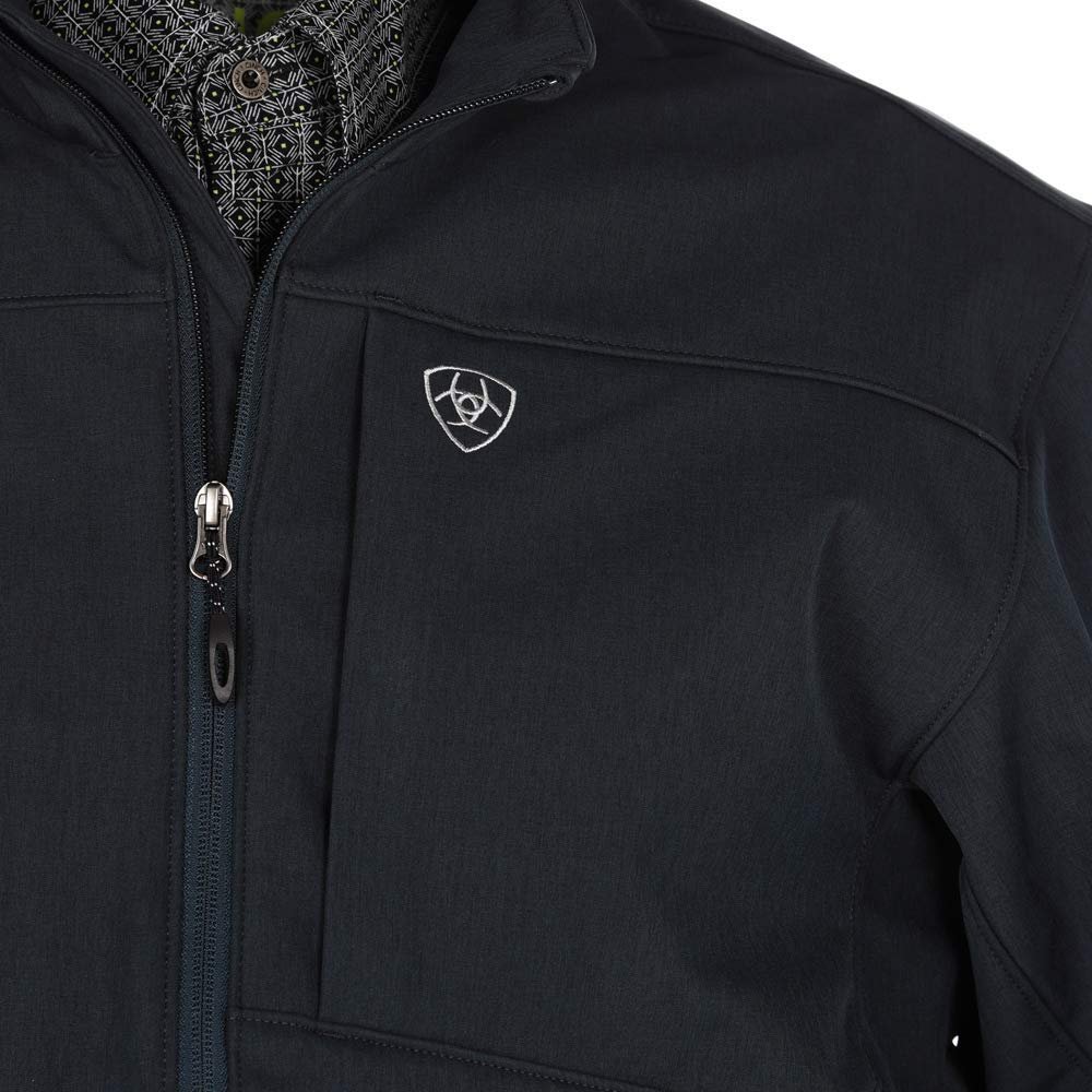 Chest Pocket of Ariat Men's Vernon 2.0 Softshell Jacket in Indigo Heather