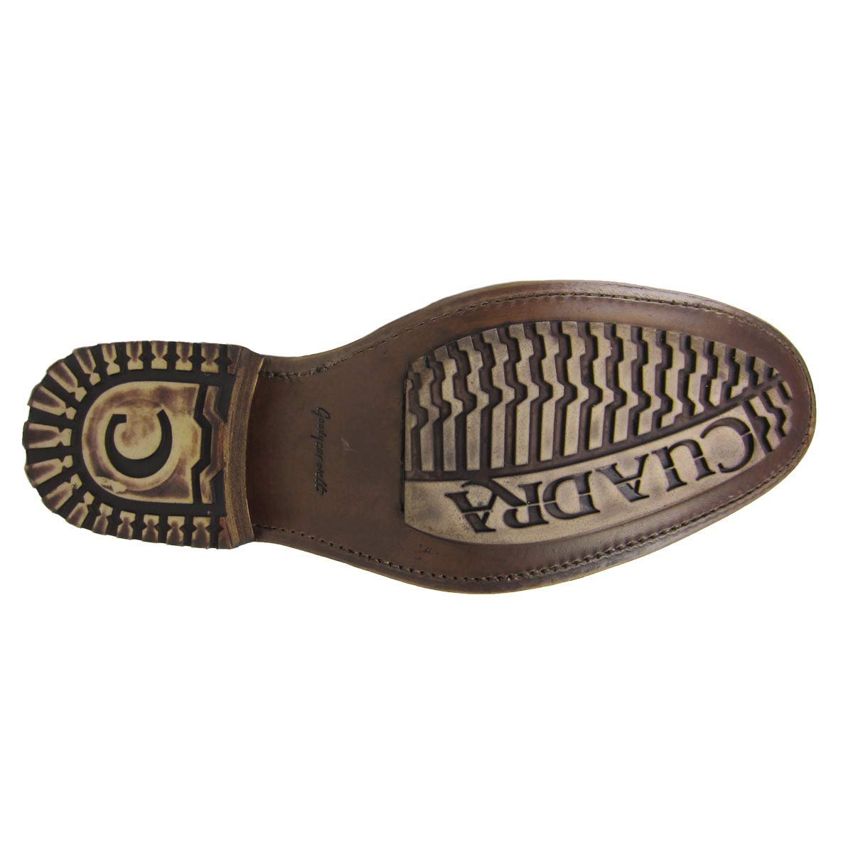 Outsole of Cuadra Men's Urban Woven Almond Bovine Leather Round Toe Ankle Cowboy Boot
