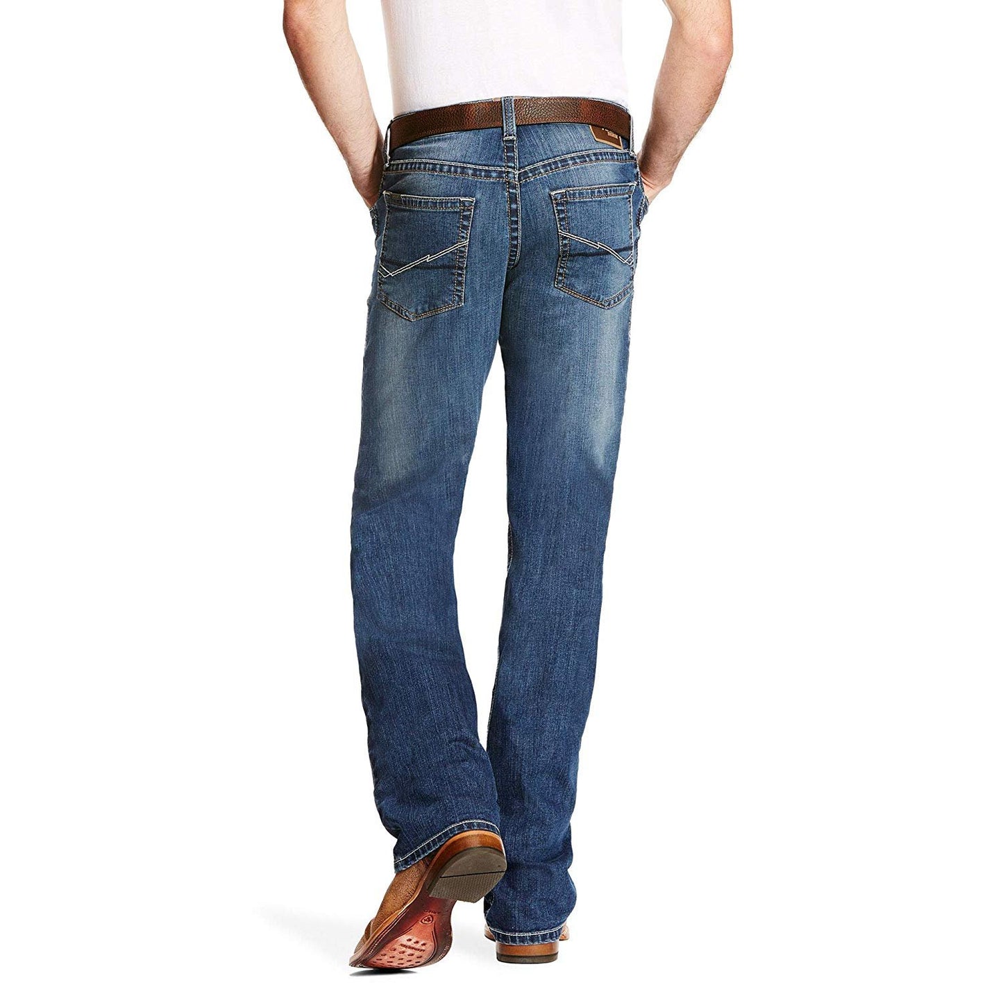 Back of Ariat Men's M5 Slim Chapman TekStretch Stackable Straight Leg Jeans