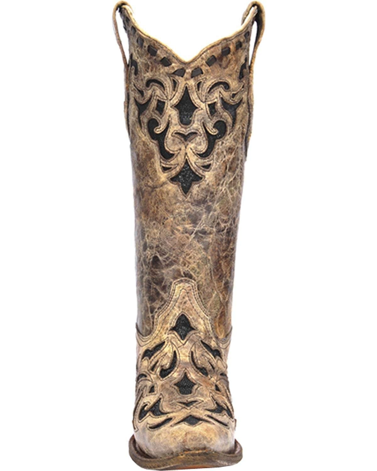Front View of Corral Boots Women's Stingray Inlay Snip Toe Western Boot