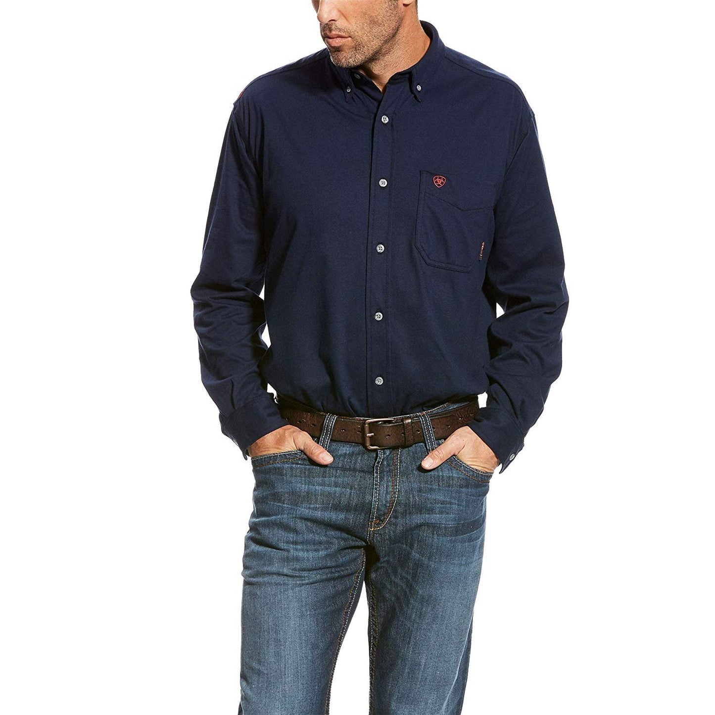 Ariat Men's FR AC Button Down Shirt in Navy