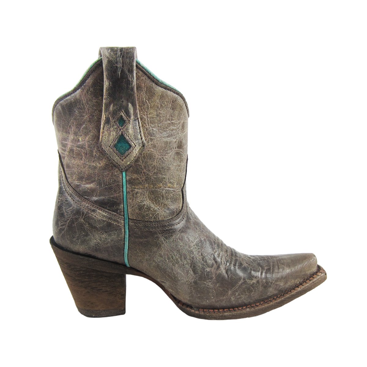 Side Profile of Corral Boots Men's Tobacco Eagle Snip Toe Cowboy Boot