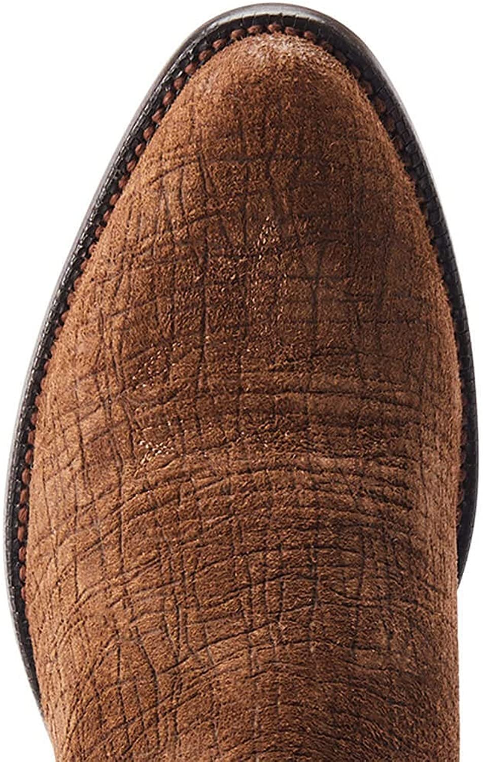 Toe Box of Ariat Men's Bankroll Western Boot in Hippo Tan Suede