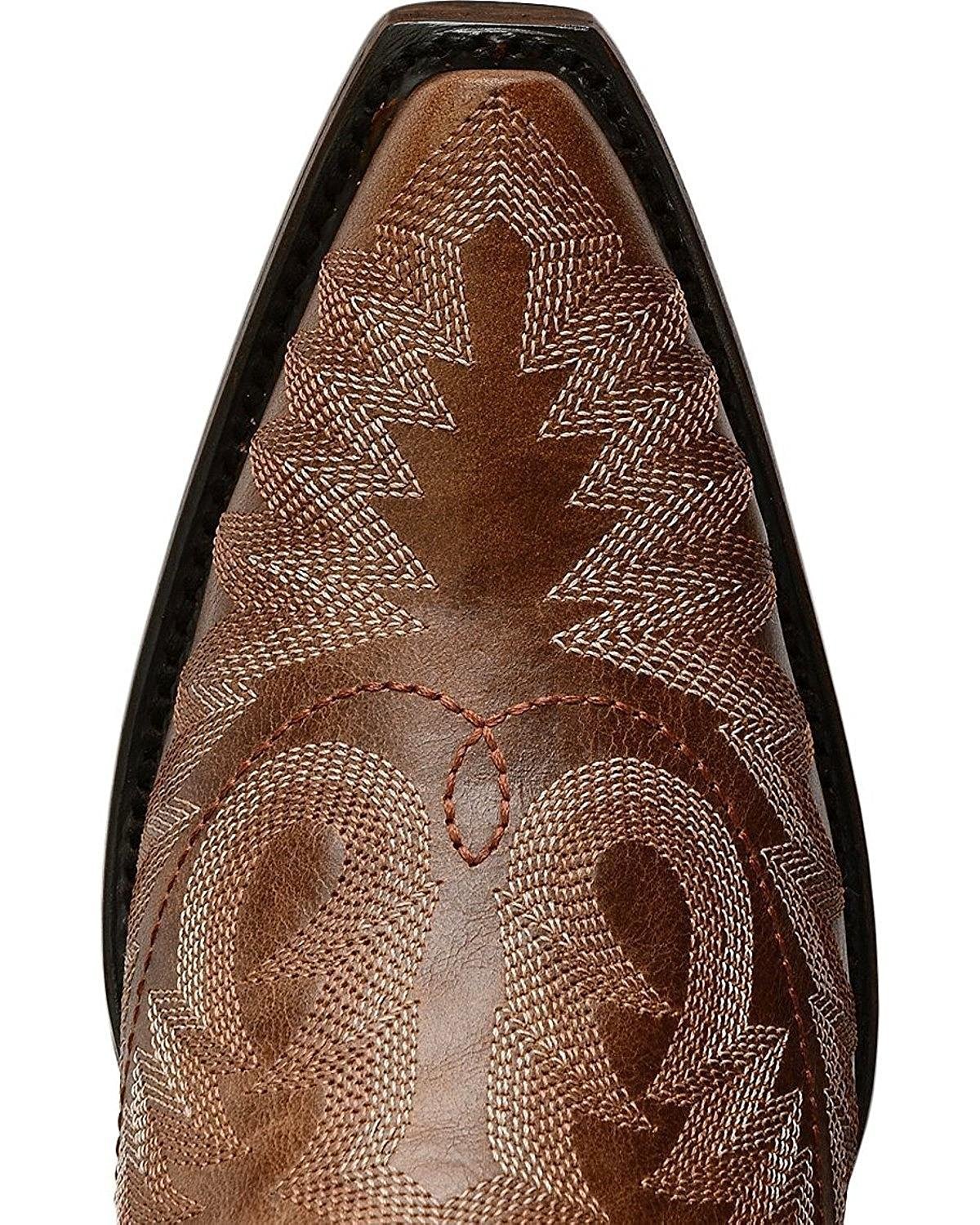 Close-up of Toe Box of Corral Boots Women's Picasso Cognac Snip Toe Western Boot