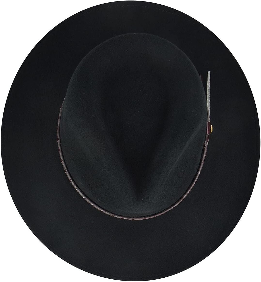 Top View of Bailey Firehole Felt Western Hat in Black