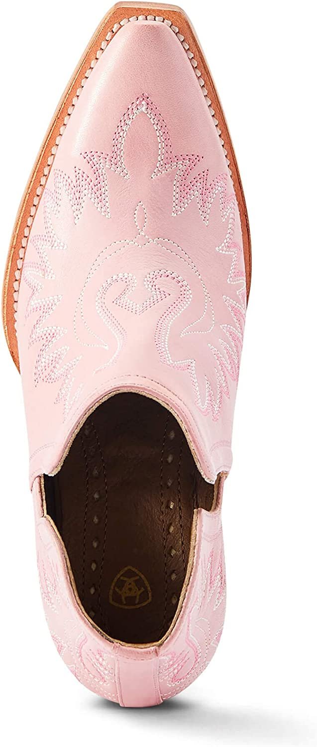 Top View of Ariat Women's Dixon Western Bootie in Powder Pink