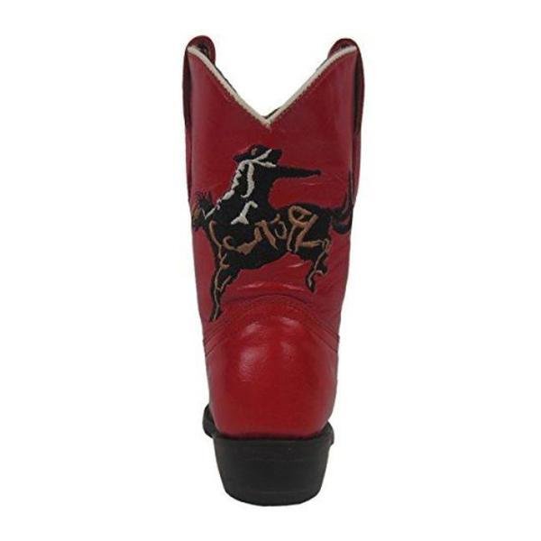 Back of Corral Boots Kids' Red Bronco Embroidered Snip Toe Cowboy Boot