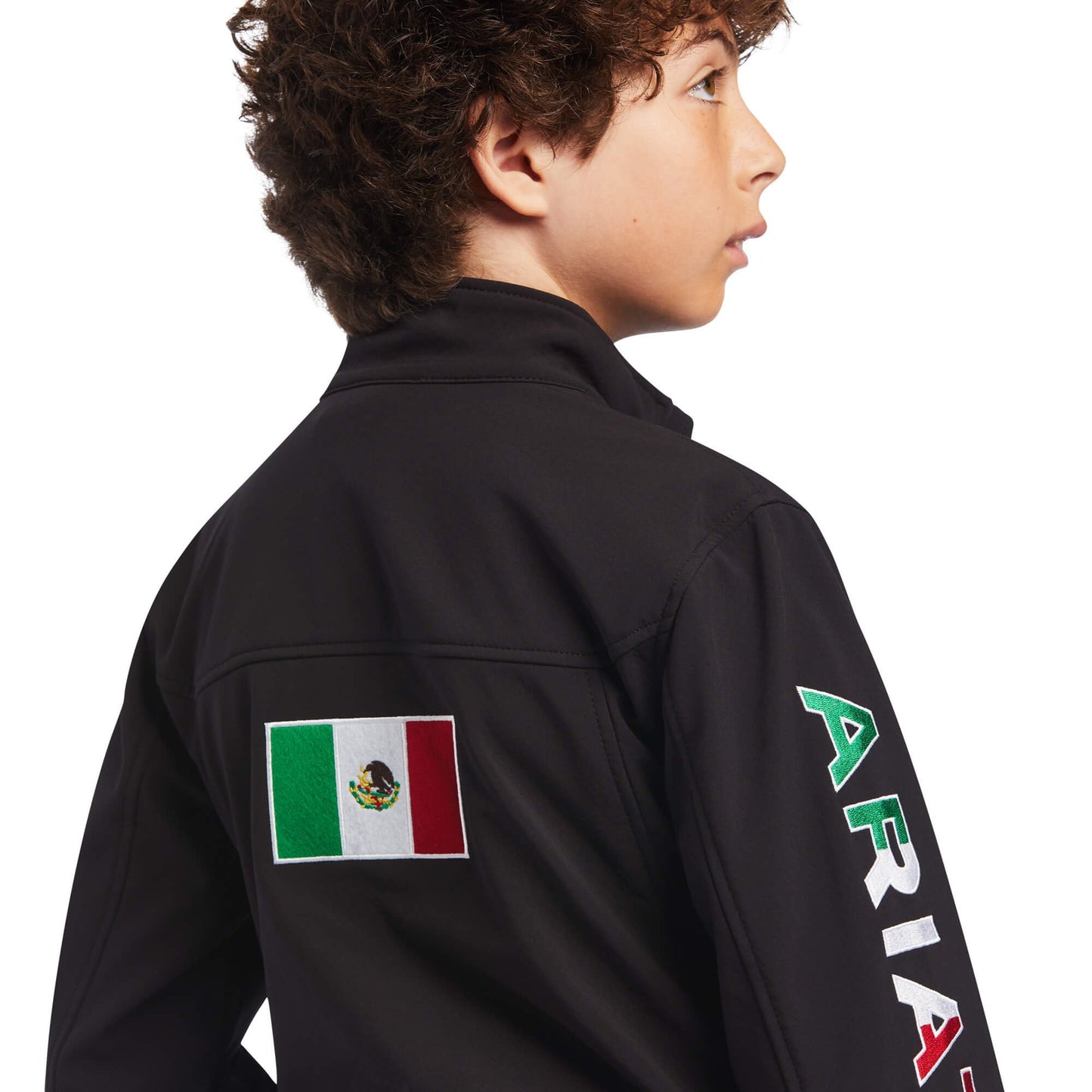 Back of Ariat Kids' New Team Softshell MEXICO Jacket