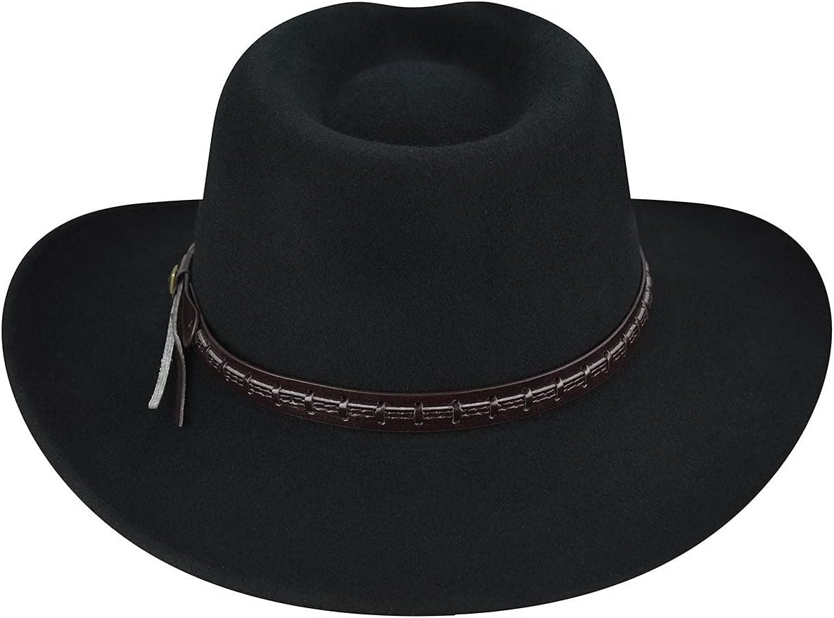 Front View of Bailey Firehole Felt Western Hat in Black