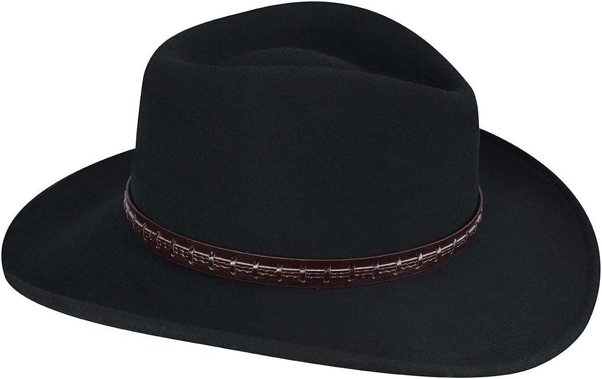 Side Angled View of Bailey Firehole Felt Western Hat in Black