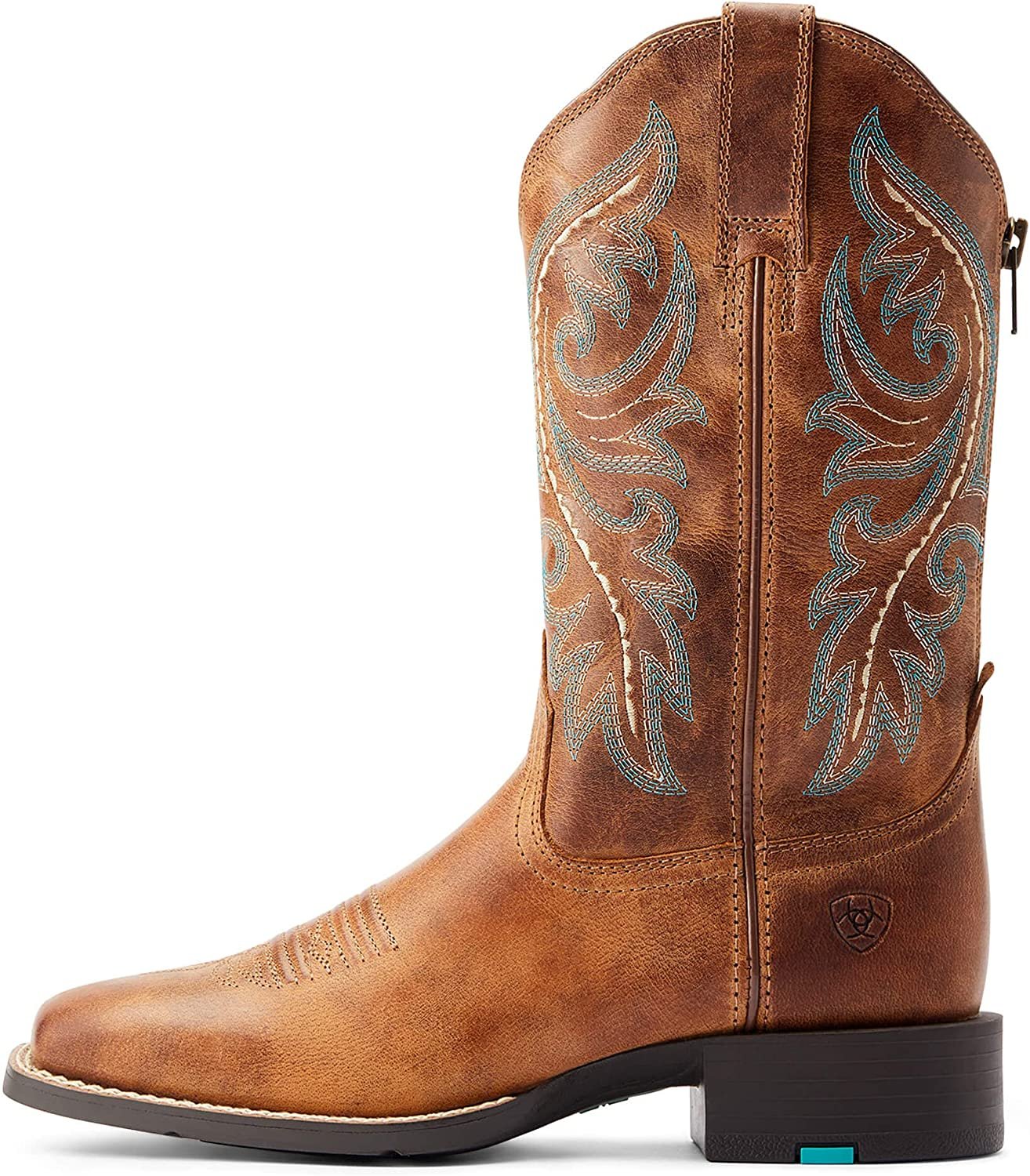 Side Profile of Ariat Women's Round Up Back Zip Western Boot