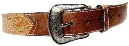Buckle of Hooey Men's Leather Roughy Belt With Geometric Pattern
