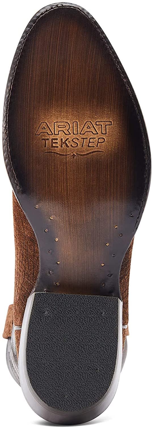 Outsole of Ariat Men's Bankroll Western Boot in Hippo Tan Suede