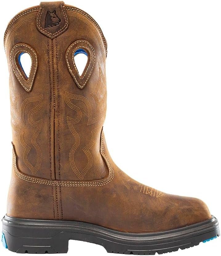 Side of Steel Blue - Blue Heeler Met Boot in Brown