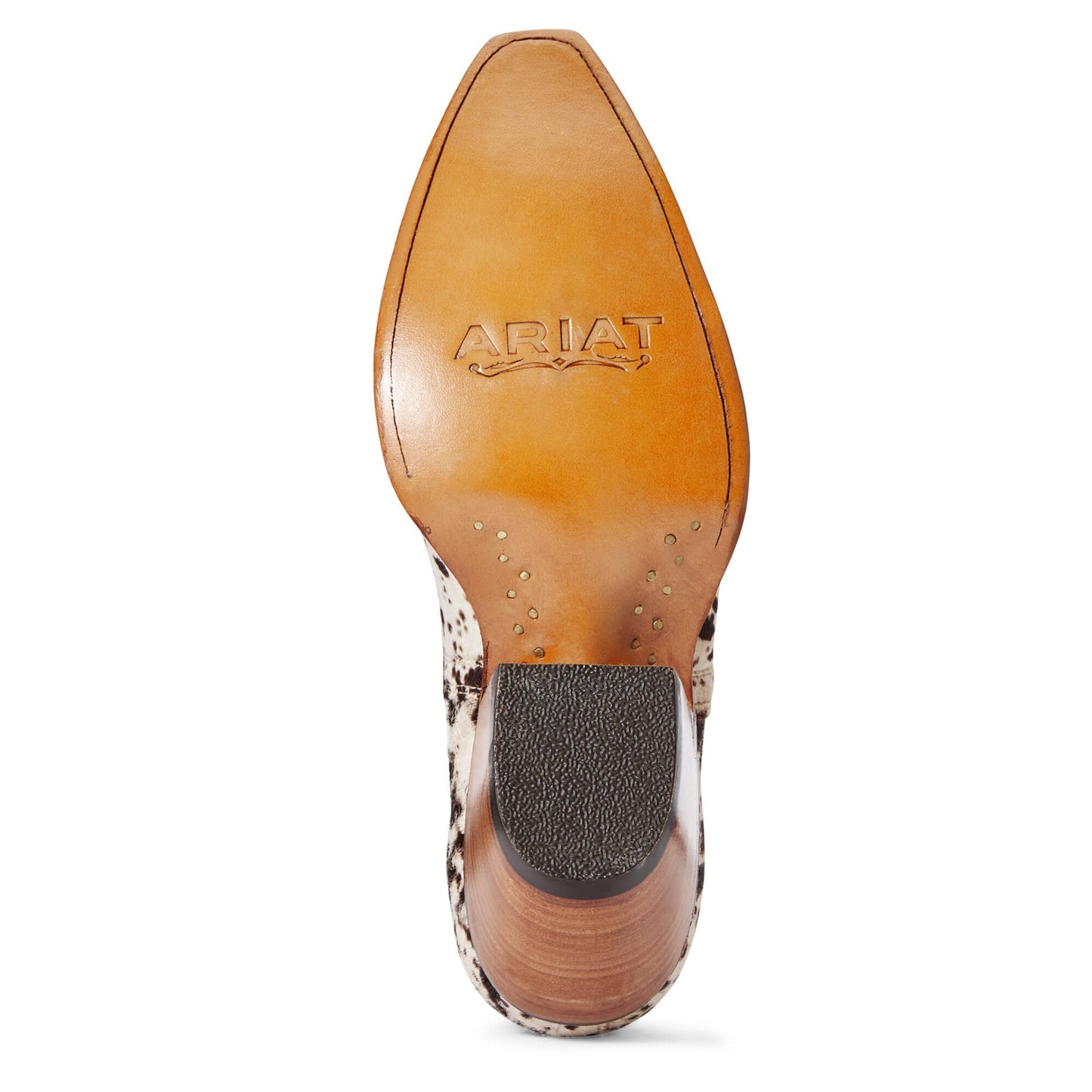 Outsole of Ariat Women's Dixon Haircalf Western Boot in Cow Hair On