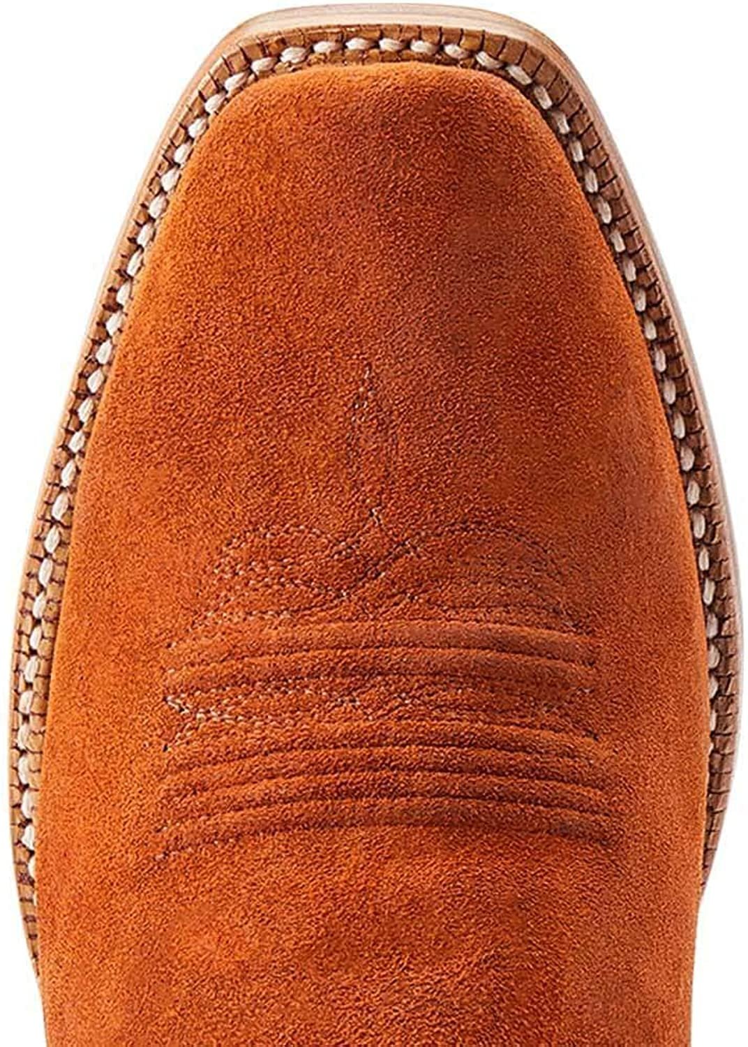 Toe Box of Ariat Men's Futurity Showman Western Boot in Dark Copper Roughout/Classic Black