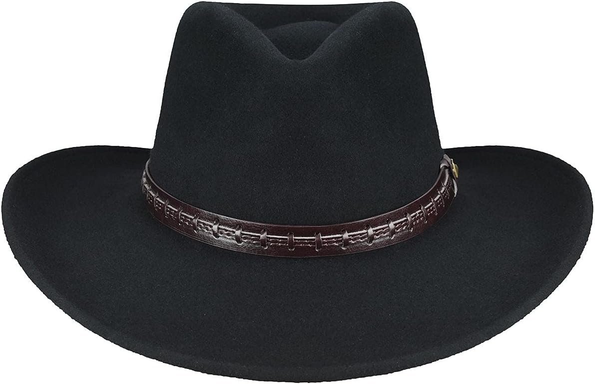 Front View of Bailey Firehole Felt Western Hat in Black