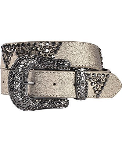 Shyanne 186 Pewter Western Rhinestone Belt Silver Buckle Rodeo Size M / L Shyanne Women main image 4