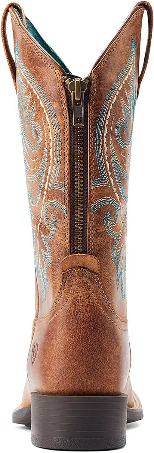 Back of Ariat Women's Round Up Back Zip Western Boot