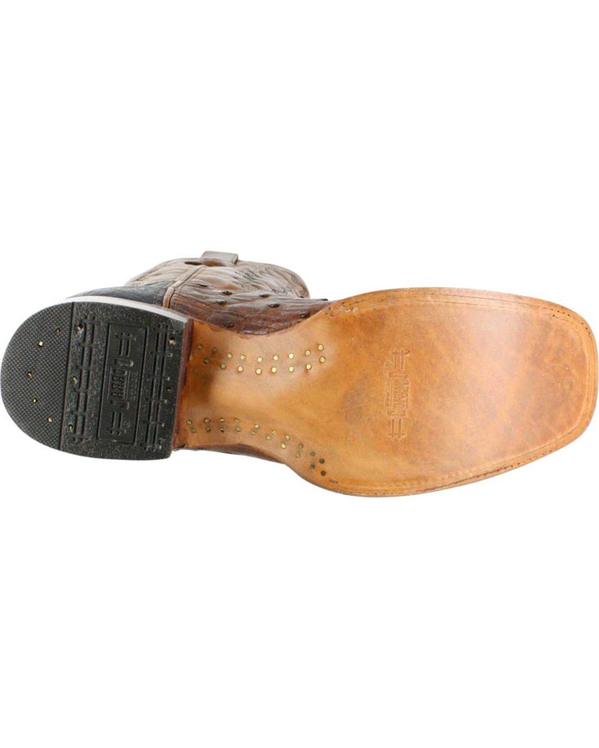 Outsole of Corral Boots Men's Cango Tobacco Full Quill Ostrich Cowboy Boot