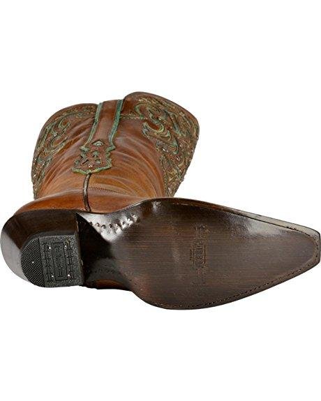 Outsole of Corral Boots Women's Turquoise Underlay Tall Snip Toe Western Boot