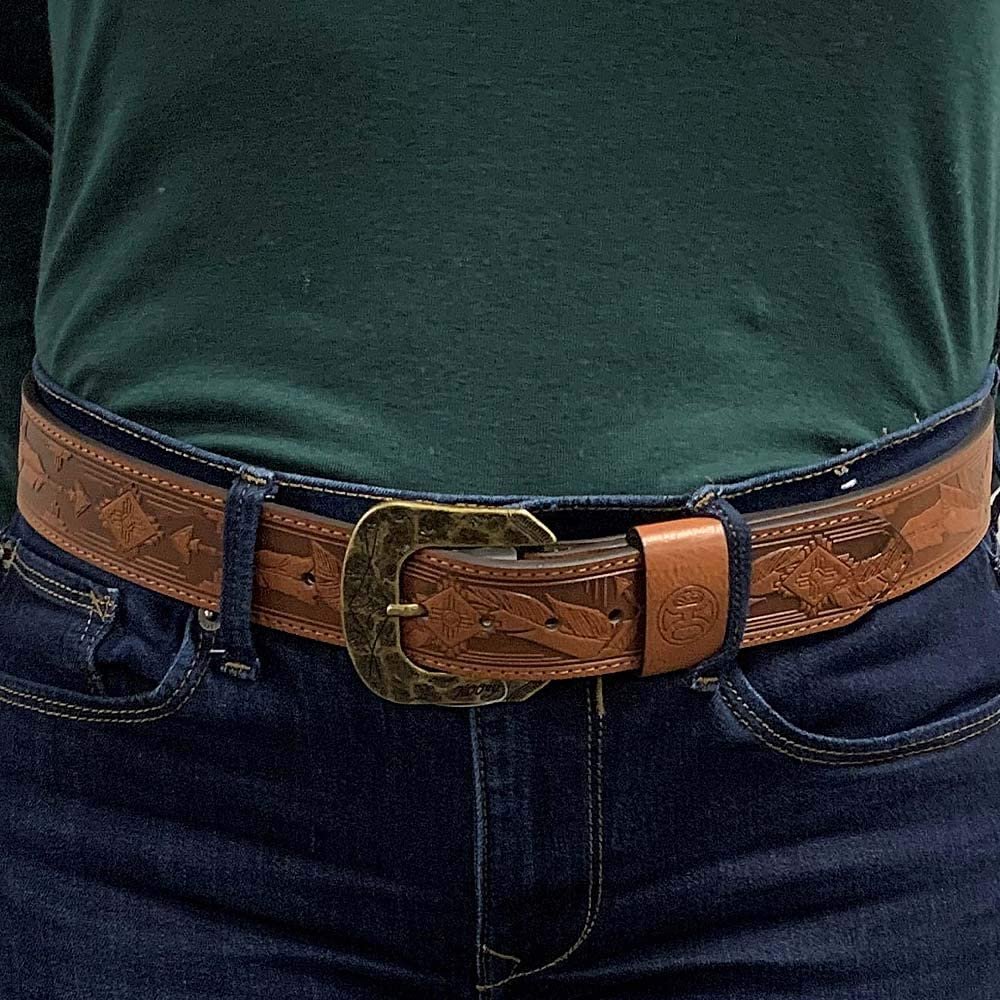 Hooey Women's Feather Leather Belt With Jeans