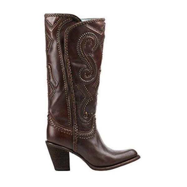 Alternate Side Profile of Corral Boots Women's Brown Studded Western Boot