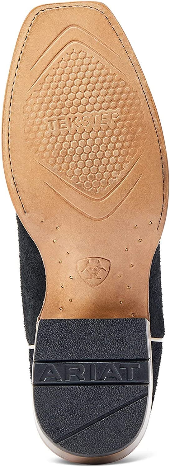 Outsole of Ariat Men's Futurity Showman Western Boot in Black Roughout/Roaring Turquoise