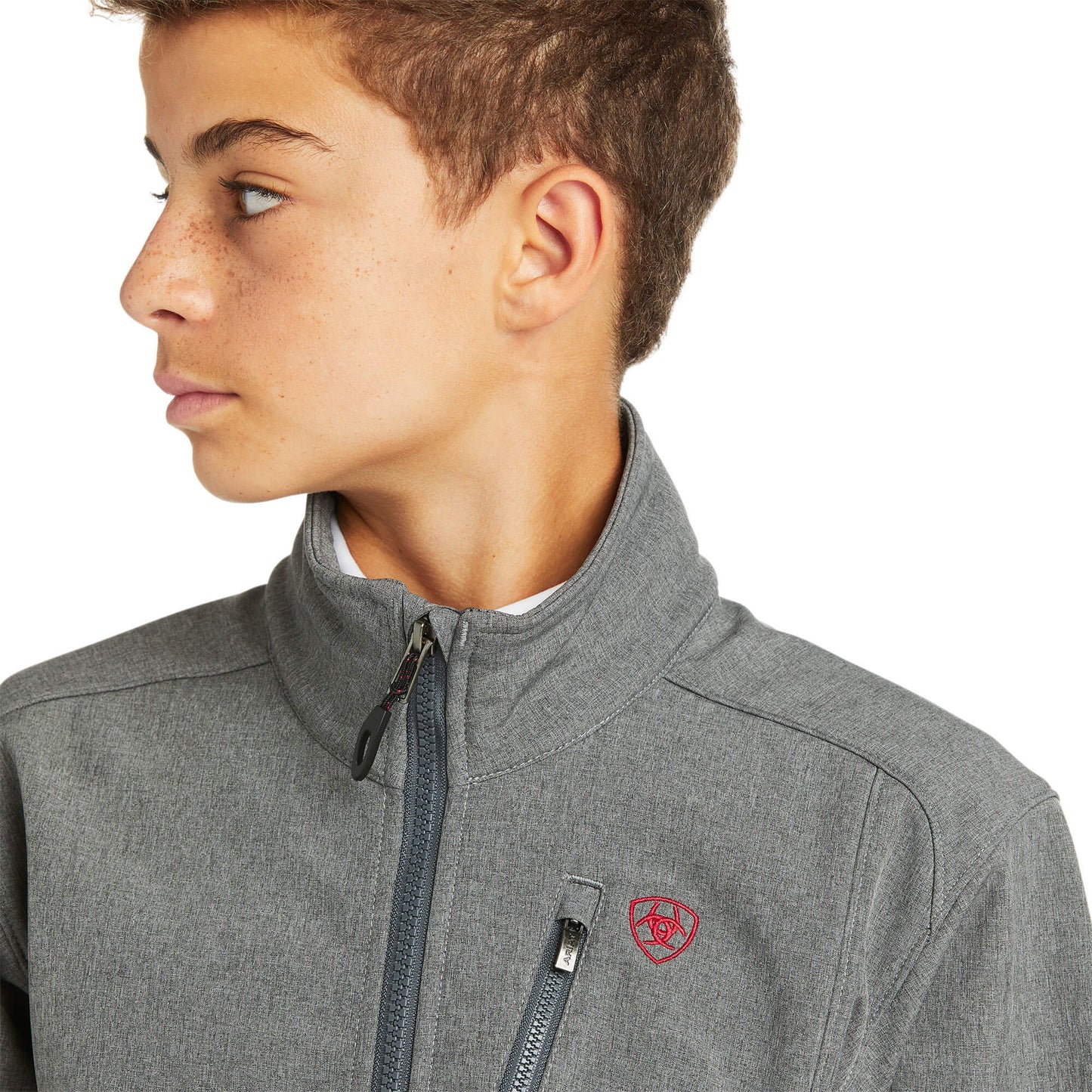 Collar of Ariat Boys' Logo 2.0 Softshell Jacket