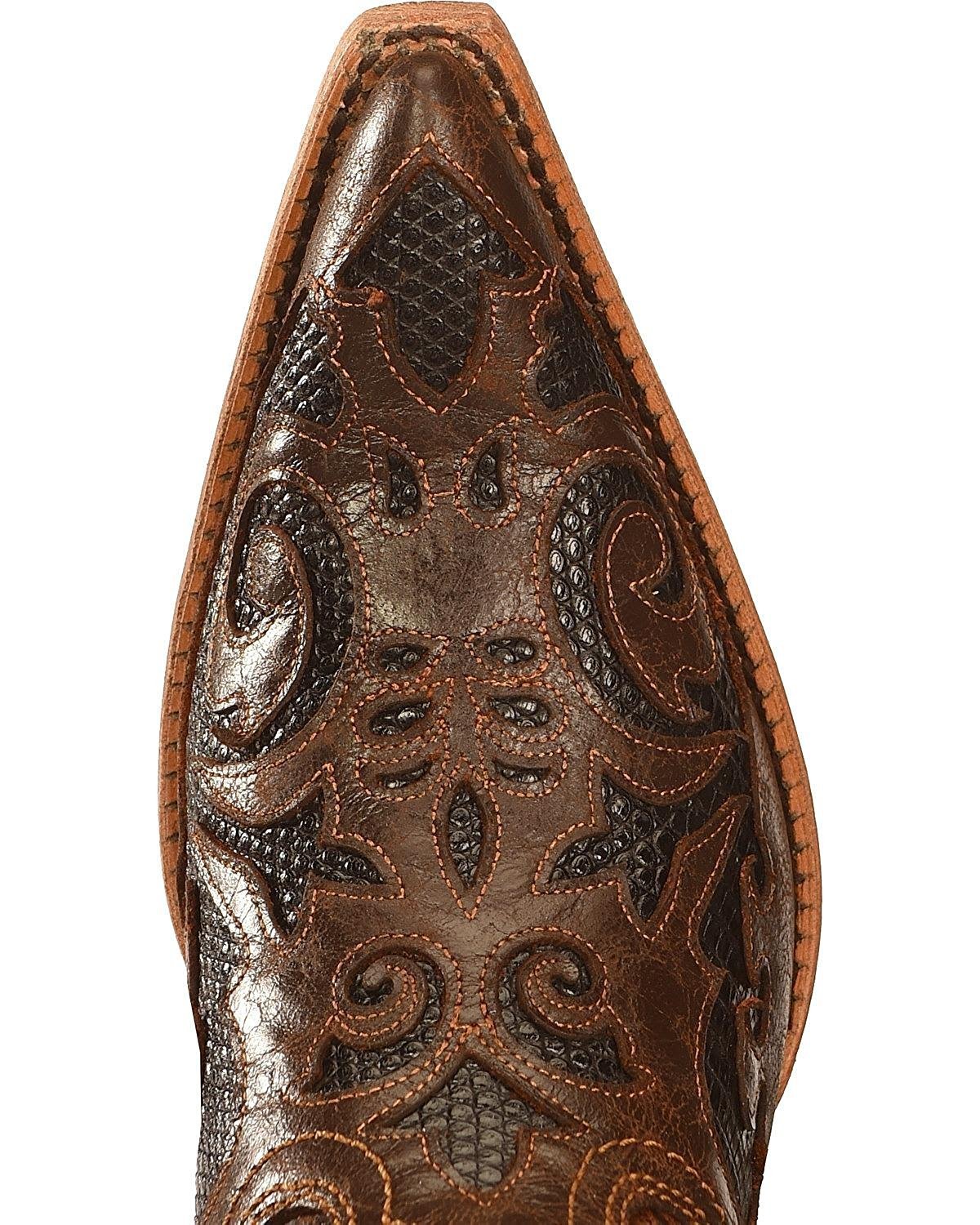 Close-up of Toe Box of Corral Boots Women's Lizard Inlay Pointed Toe Western Boot