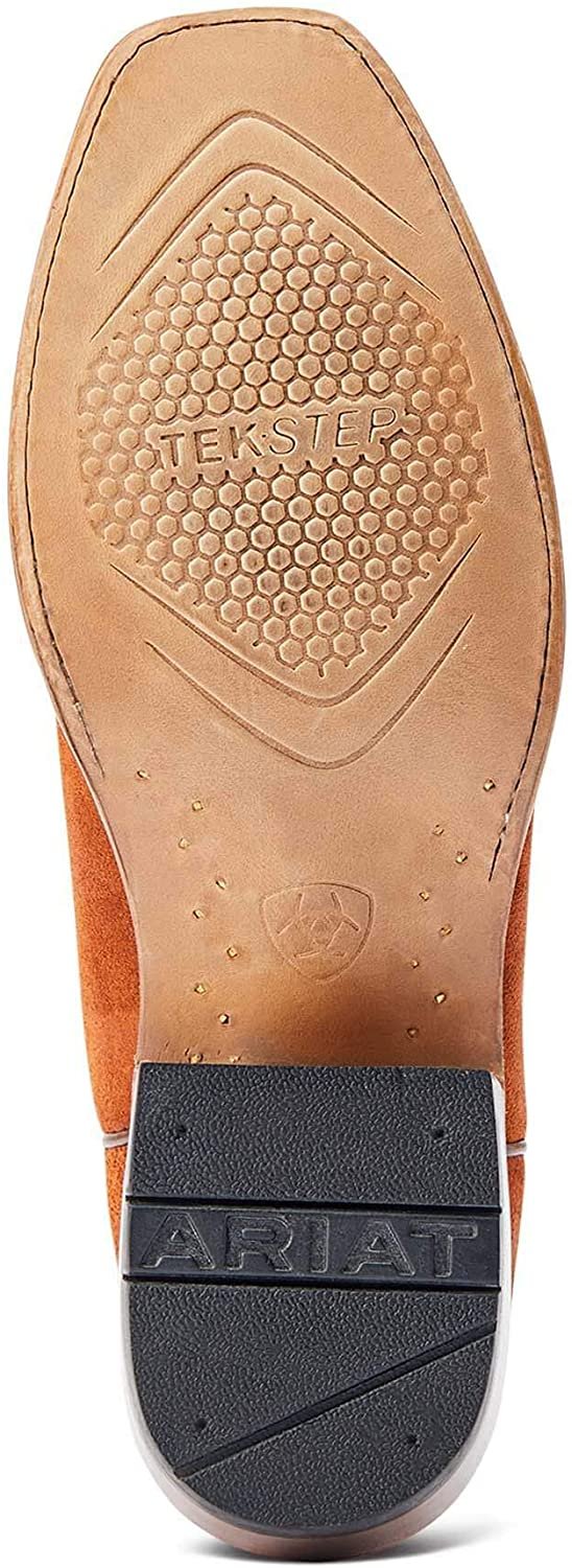 Outsole of Ariat Men's Futurity Showman Western Boot in Dark Copper Roughout/Classic Black