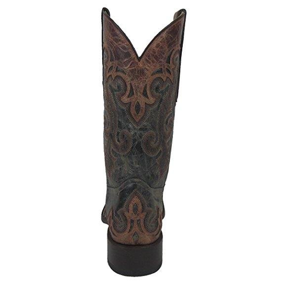 Back of Corral Boots Men's Cognac Overlay Square Toe Cowboy Boot