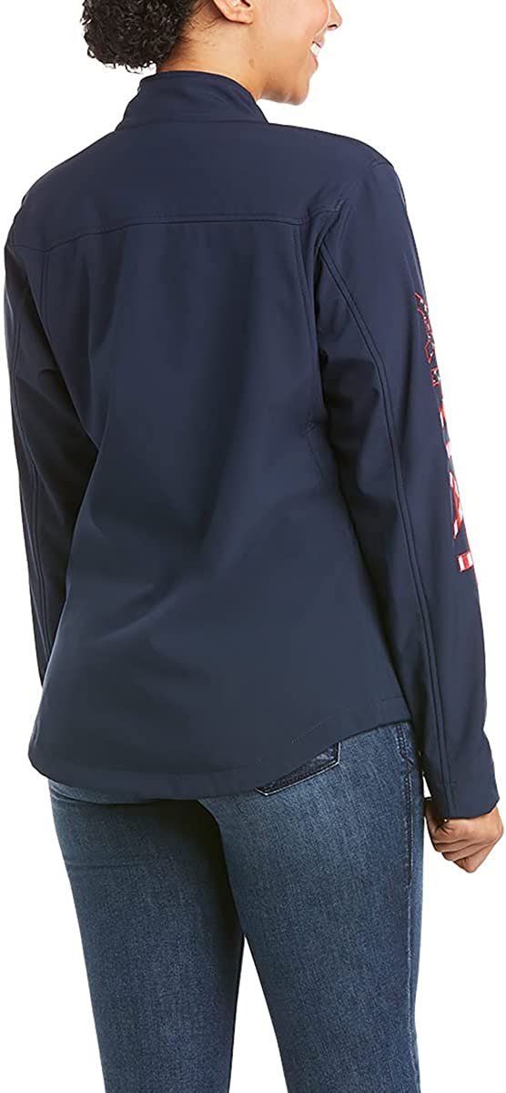 Back of Ariat Women's New Team Softshell Jacket in Navy USA