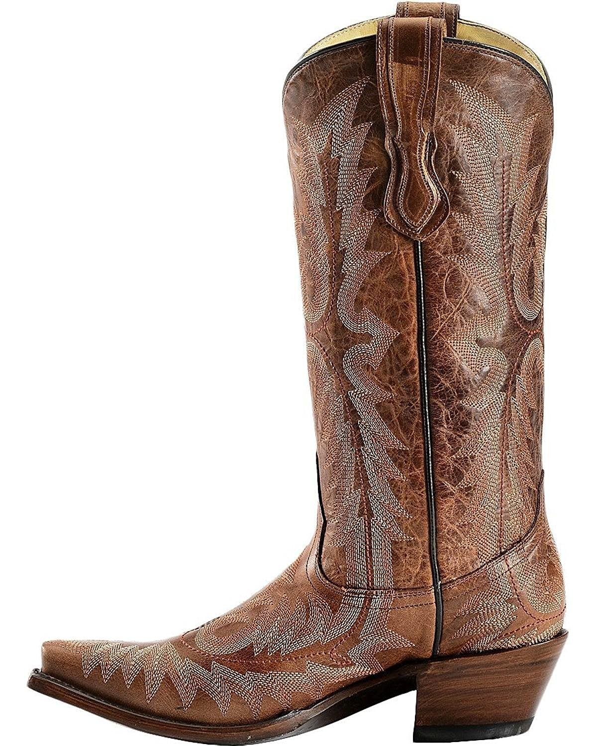 Alternate Side Profile of Corral Boots Women's Picasso Cognac Snip Toe Western Boot