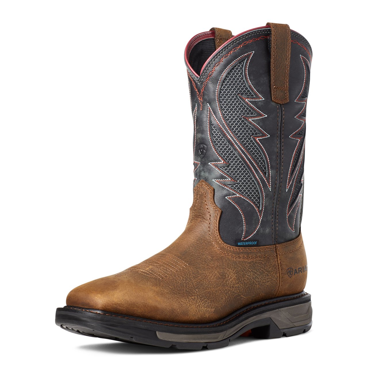 Front Angled View of Ariat Men's WorkHog XT VentTEK Waterproof Work Boot