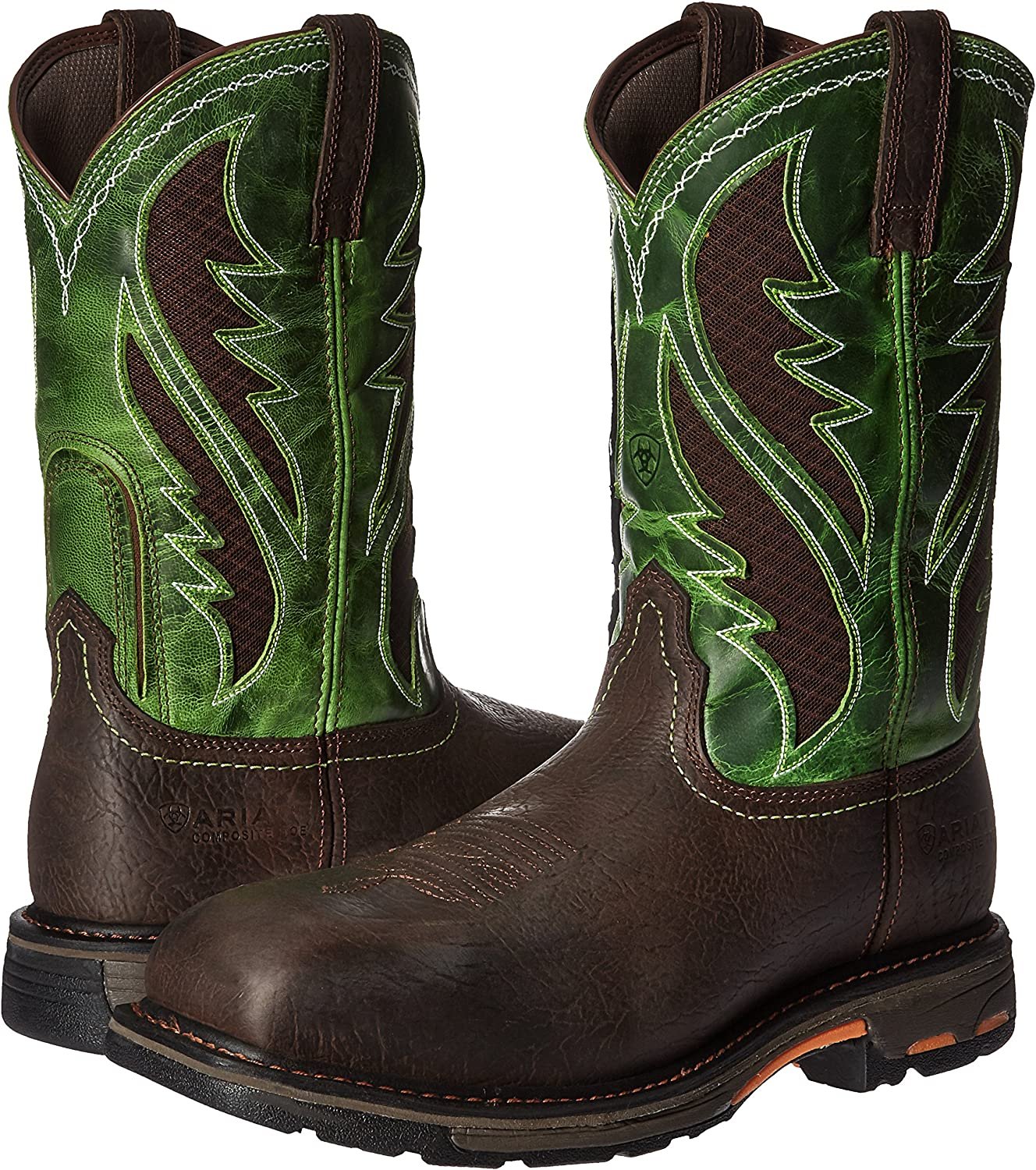 Pair of Ariat Men's WorkHog Wide Square Toe VentTEK Composite Toe Work Boots