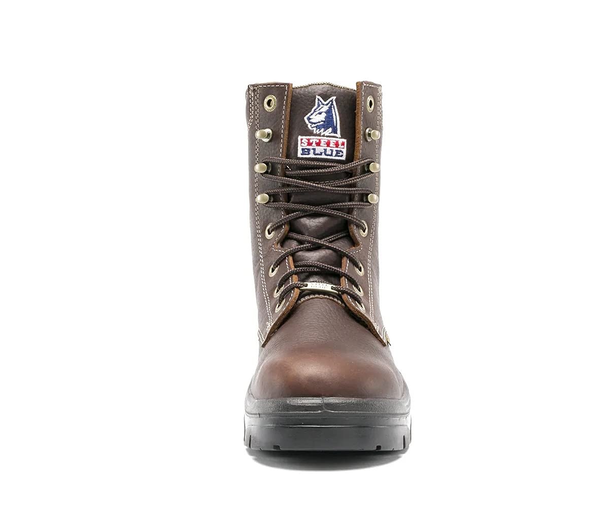 Front of Steel Blue Portland: Soft Toe Work Boot in Oak