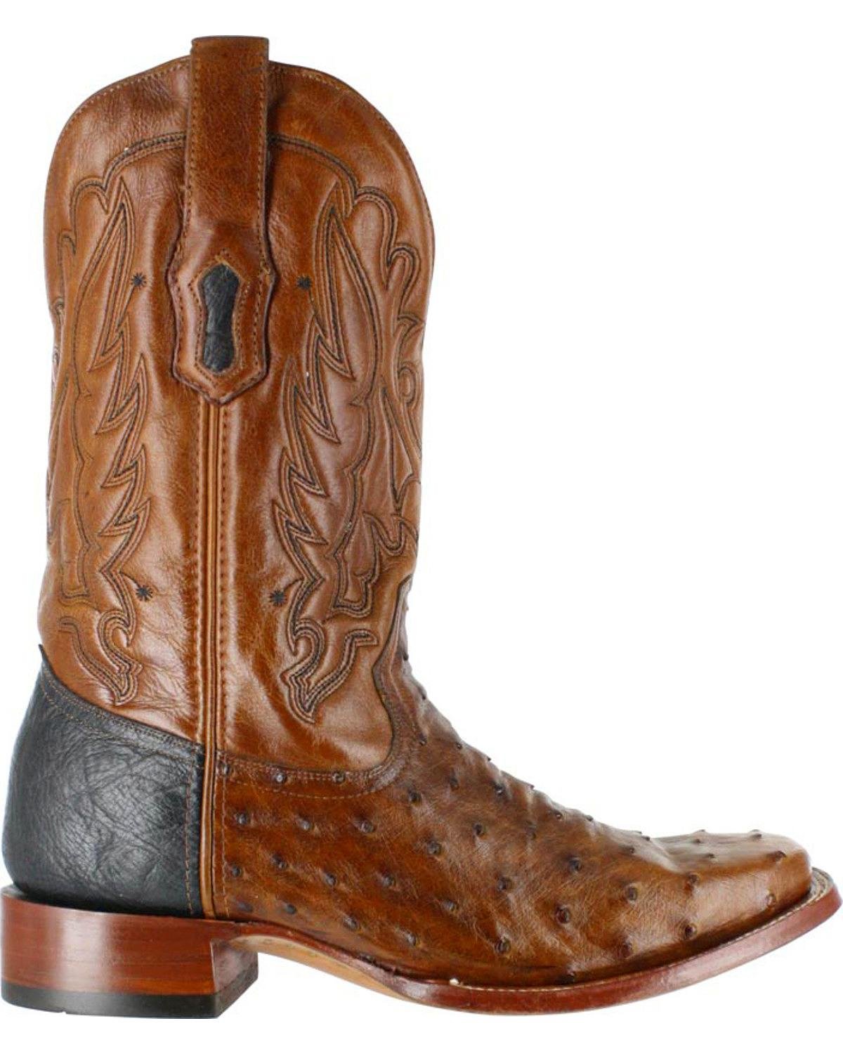 Alternate Side Profile of Corral Boots Men's Cango Tobacco Full Quill Ostrich Cowboy Boot