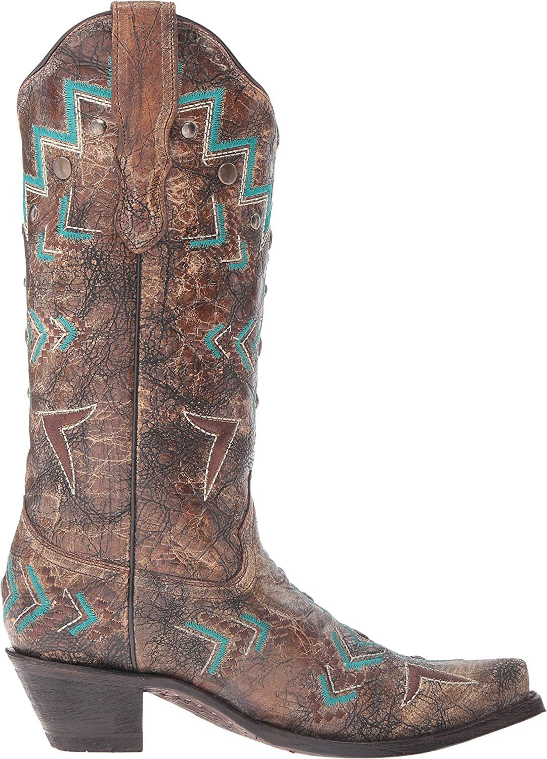 Alternate Side Profile of Corral Boots Women's Turquoise Embroidery Western Boot
