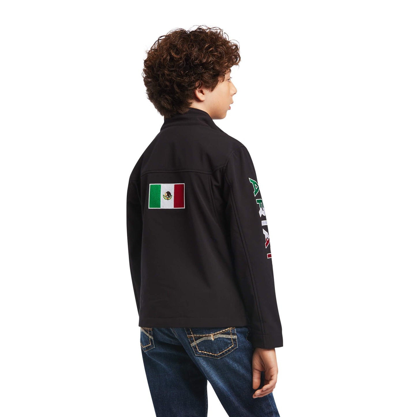 Back of Ariat Kids' New Team Softshell MEXICO Jacket