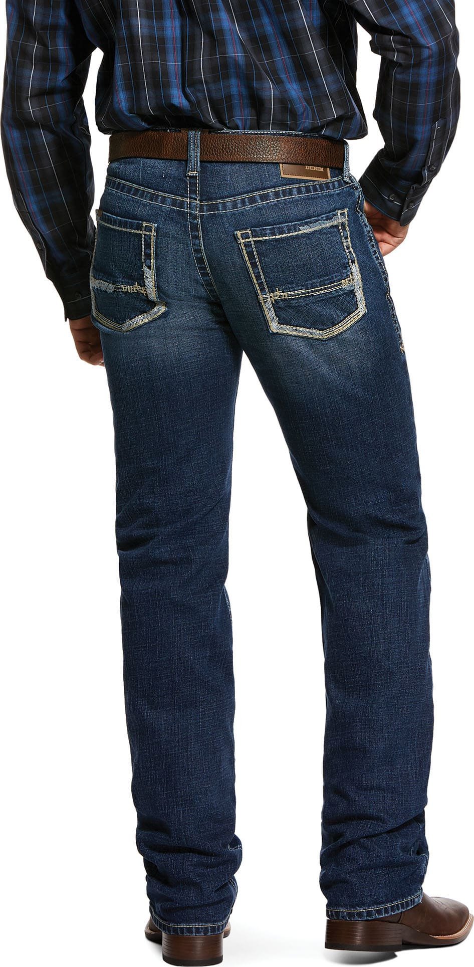 Back of Ariat Men's M5 Slim Stretch Tokyo Stackable Straight Leg Jeans
