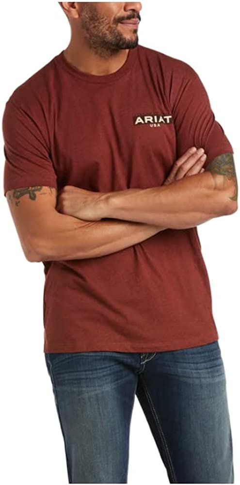 Ariat Men's Land of the Free T-Shirt in Rust Heather