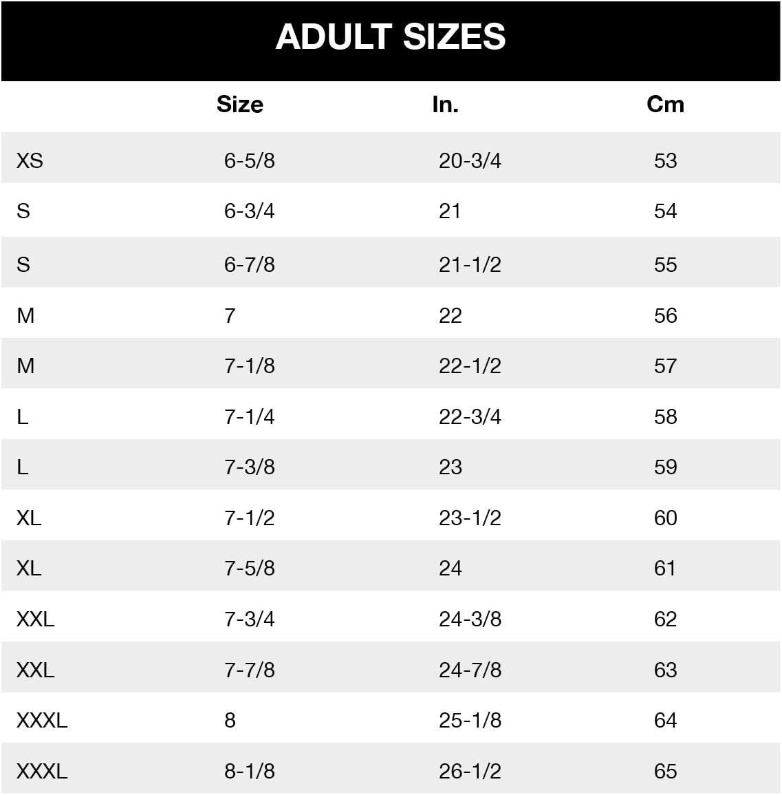 Bailey Hats Adult Size Guide