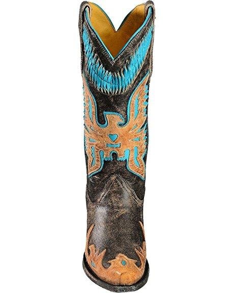 Front View of Corral Boots Women's Eagle Overlay Snip Toe Western Boot