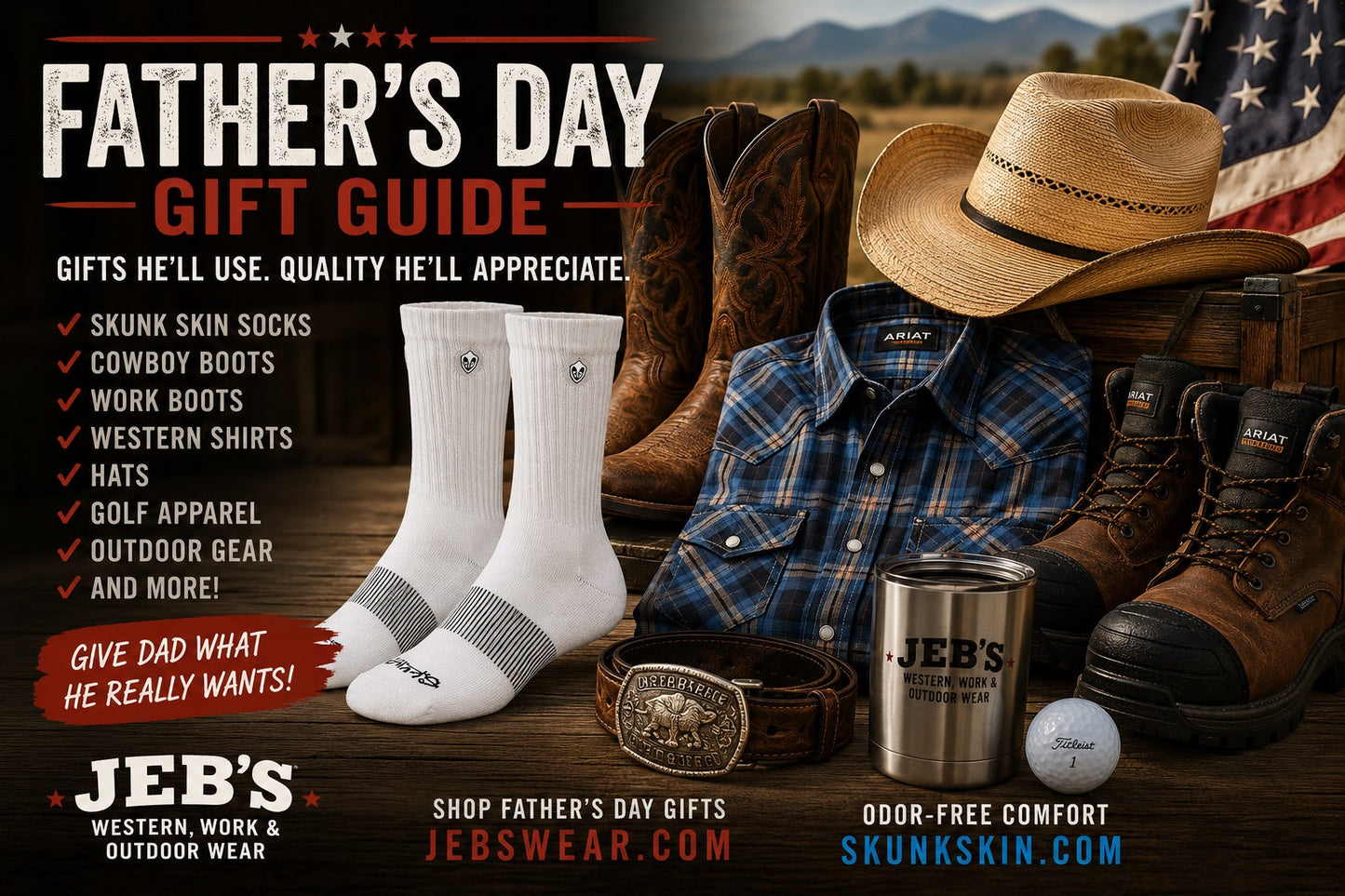 Father's Day Gift Guide 2026 | Best Gifts for Dads Who Love Western Wear, Boots & Skunk Skin Socks