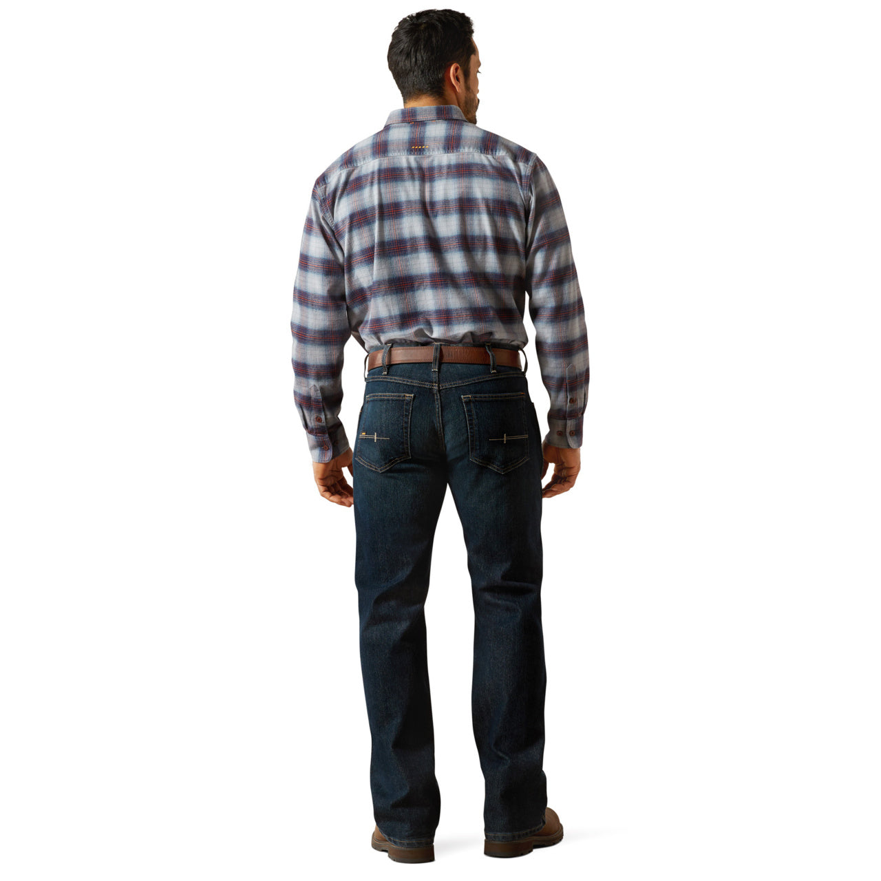 Back of Ariat Men's Rebar M5 Straight DuraStretch Edge Stackable Straight Leg Jeans