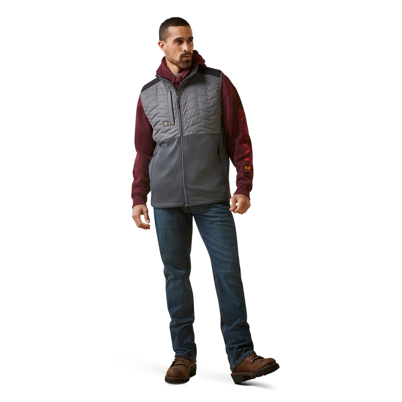 Ariat Men's Rebar Cloud 9 Insulated Vest in Rebar Grey