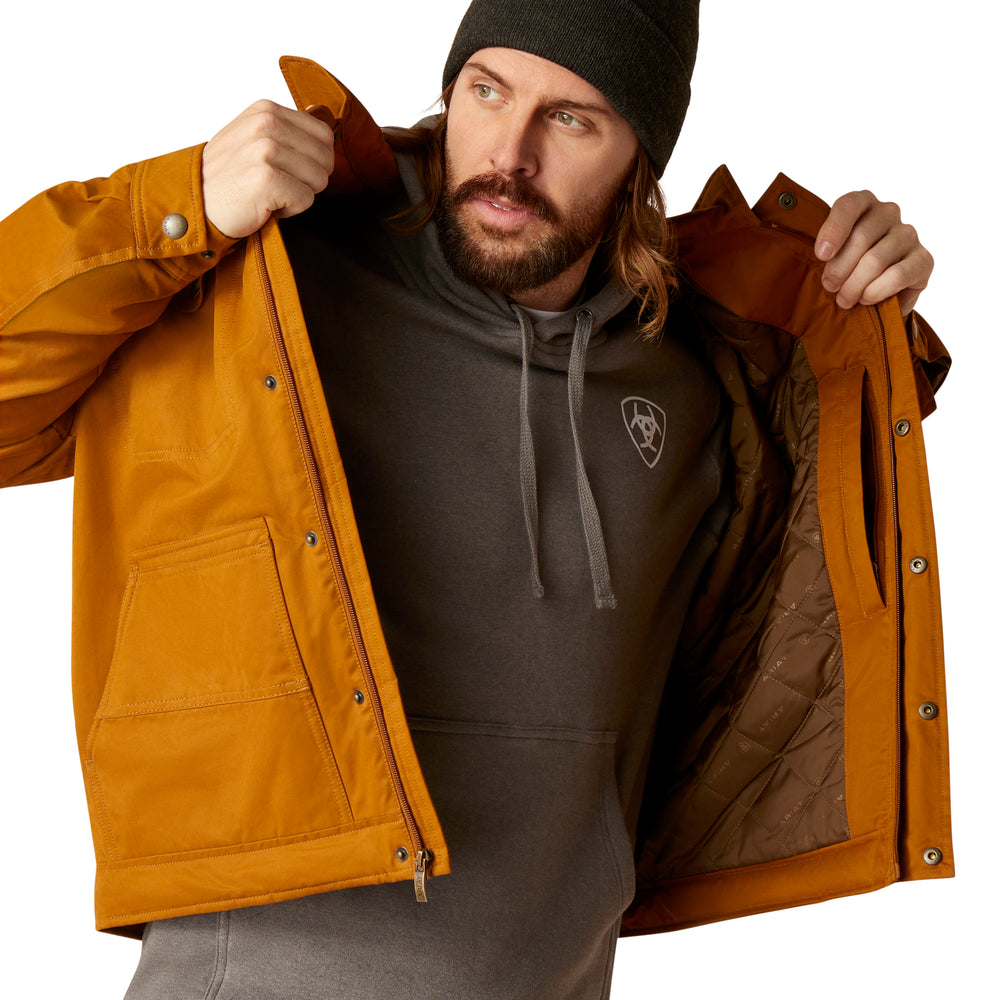 
                  
                    Man Wearing Ariat Men's Grizzly 2.0 Canvas Conceal and Carry Jacket in Chestnut
                  
                
