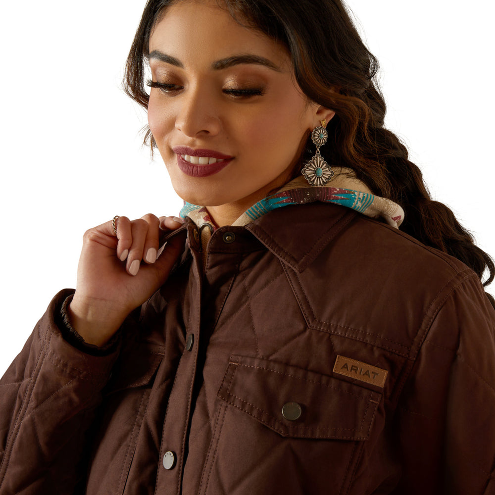 
                  
                    Buttoned Up Ariat Women's Grizzly Quilted Barn Jacket in Mole
                  
                