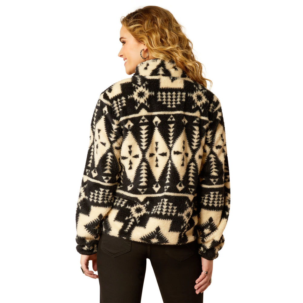 
                  
                    Back of Ariat Women's Berber Snap Front Sweatshirt in Winslow Southwest Print
                  
                
